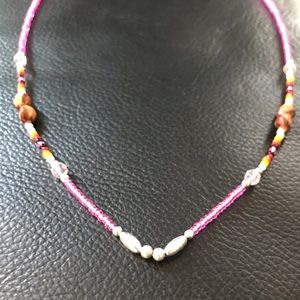 Bead & sterling silver necklace